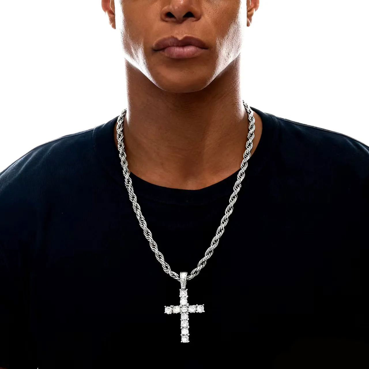 Men's American Style Cross Necklace Pendant - Premium Minimalist Hip Hop Trendy Accessory, Casual Fashion Bestseller