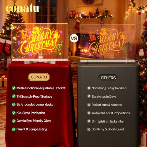 Led Drawing Board For Kids, Acrylic Dry Erase Light-Up Board with Stand Markers Wipes Spray Bottle & Tracing Paper Erasable Reusable Board for Kids Learning Ideal Gift for Birthday Halloween Christmas Decorative Neon Sign