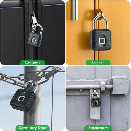 NexusLab Smart Fingerprint Padlock, Tuya App Control, Bluetooth Unlock, IP67 Waterproof, 10 Fingerprint Capacity, Stainless Steel Shackle, Biometric Door Lock For Suitcases, Gym Lockers, Outdoor Gates, Doors, Fences, Storage
