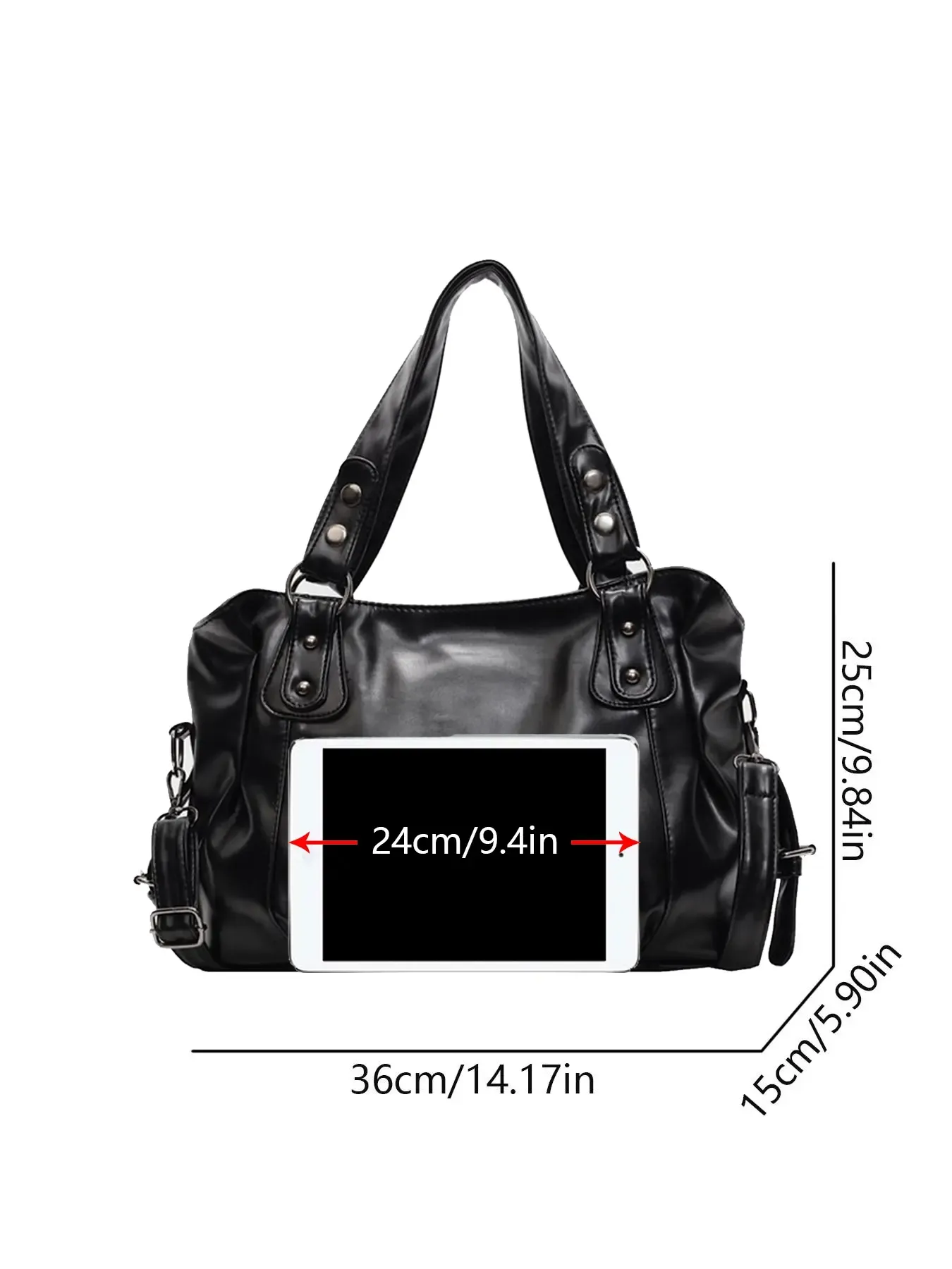 Women's Elegant Solid Color Shoulder Bag, handbag shoulder bag, Fashionable Large Capacity Crossbody Bag for Work & Daily Used, Casual Trendy Versatile High-quality Daily Commuting Bag