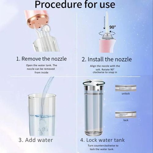 Rechargeable Water Flosser, Portable Oral Irrigator with 4 Counts Jet Tips, Waterproof Teeth Cleaner, 3 Modes Teeth Cleaning Tool for Home & Travel, Cordless Water Dental Flosser, Gentle Oral Care Product, Cordless Water Flossers