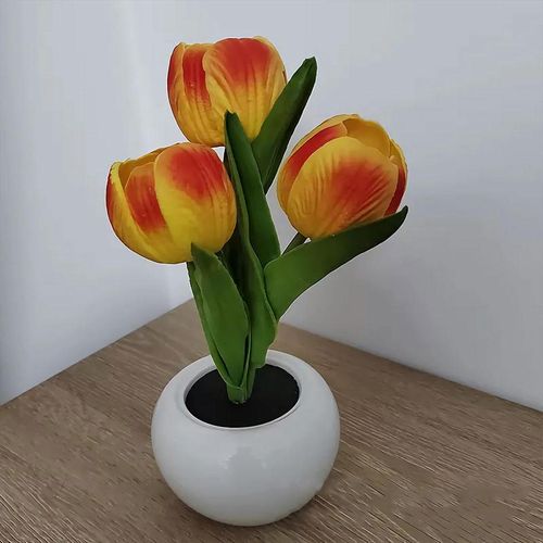 Tulip Lamp LED Simulation Tulip Nightlight with Vase Table Lamp Decoration Suitable for Home, Living Room, Tabletop Decoration, Holiday Gifts, Mood Decorative Lights