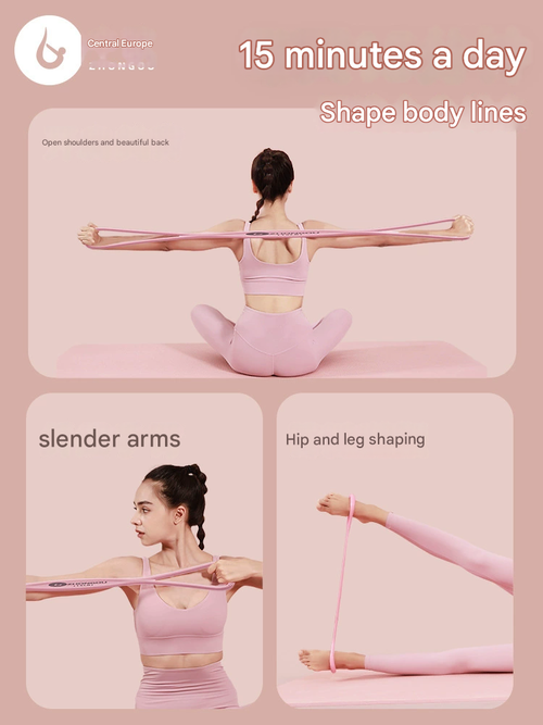 Figure 8 Resistance Band - Shoulder Opening & Back Shaping Elastic Band, Home Fitness Equipment for Women, Yoga Rope with High Elastic Silicone, 8-Shaped Pull Rope for Yoga & Strength Training