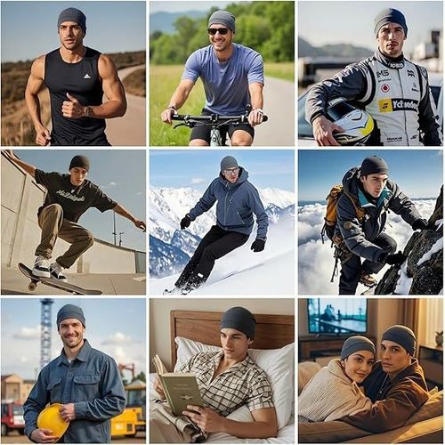 （Two packs）Sports knitted hat, unisex elastic helmet liner, bicycle accessory, machine washable nylon material, stylish outdoor hat for spring