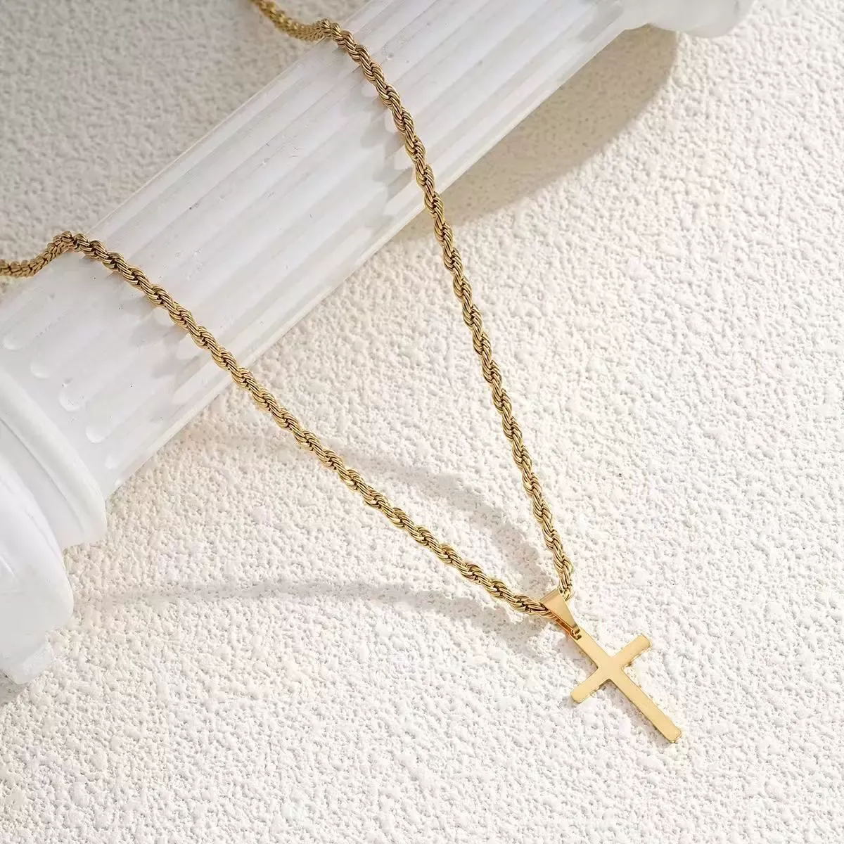 Men's Stainless Steel Cross Pendant Necklace, Fashion Jewelry for Party, Daily Clothing Decor, Trendy All-match & Exquisite Jewelry for Birthday Gift, Exquisite Chain Jewelry