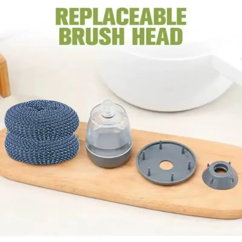 Automatic Liquid Filling Good Handle Soap Dispense Palm Kitchen Brush for Bowl Sink Cleaning Pot Comfortable