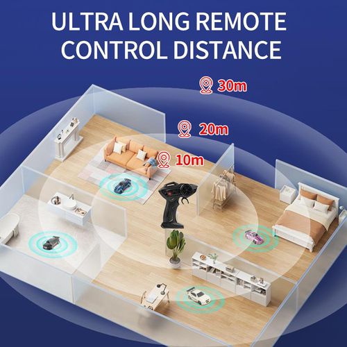 Mini RC Drift Car - 4WD Full-Proportional Control with Steering Servo, LED Lights USB Rechargeable, Ideal Gift for Kids Boys Birthday Christmas