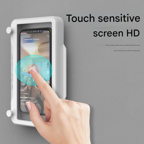 Universal Waterproof Phone Mount - Anti-Fog Shower Holder for MusicandMovies, Kitchen Shelf with Strong Suction, No Drilling Needed