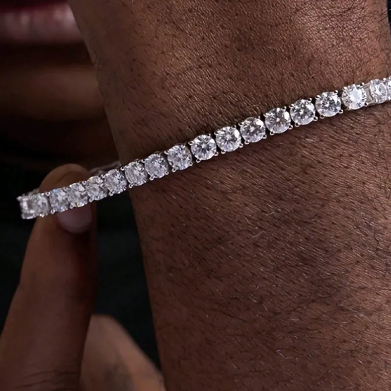 Rhinestone Decorated Trendy Bangle, Elegant Fashion Accessories for Women & Men Daily Wear, Minimalist Aesthetic Jewelry Gift, Cubic Zirconia Bracelet