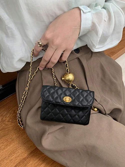 Women's Elegant Quilted Design Belt Bag, Style Fashionable Pu Leather Fanny Pack for Daily Used, Casual Trendy Versatile High-quality Daily Commuting Bag