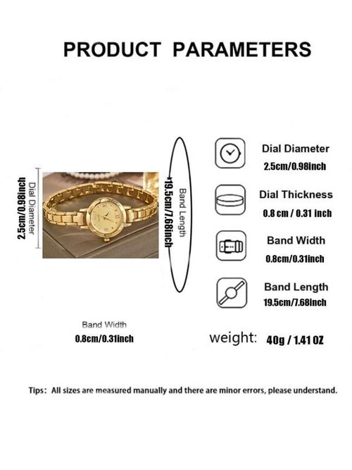 Women's Elegant Round Dial Quartz Watch, Fashionable Wristwatch for Women & Girls, Trendy All-match & Exquisite Watch for Birthday Gift without Box