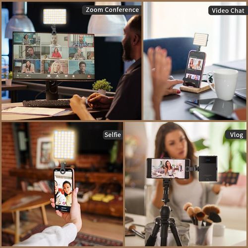 Portable Selfie Light, LED Portable Bi-color Fill Light, USB Rechargeable Clip-on Light for Video, Selfie Panel Light