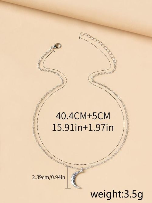 Elegant Plain Moon Pendant Necklace for Women, Trendy Clavicle Chain Necklace, Fashionable Stainless Steel Jewelry Accessories, Holiday Birthday Gift for Women and Girls