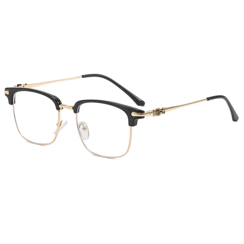 Unisex Browline Anti-Blue Light Eyeglasses, Basic Semi-Rimless Frame Design Glasses, Perfect For Students Everyday Use