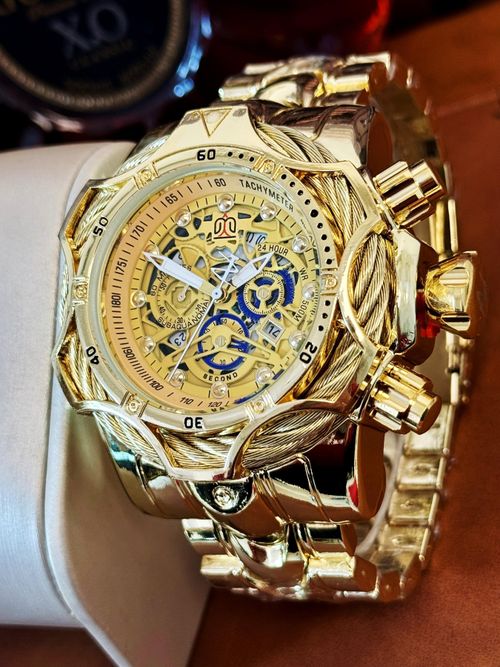 Men's Punk Style Round Dial Quartz Watch, Stylish Watch, Fashion Watch for Party, Daily Decor, Trendy All-match & Exquisite Watch for Birthday Gift with Box