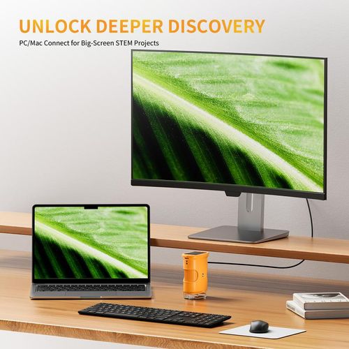 1000X Handheld Digital Microscope with 4K 2'' IPS Screen, USB-Powered Portable Microscope for Kids & Students, Educational Science Toy, Compact & Durable Christmas Gifts