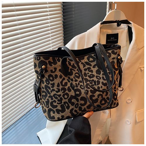 Fashion Leopard Pattern Tote Bag, Casual Versatile Shoulder Bag for Women, Trendy All-match Bag for Daily Commute Use, Crossbody Tote Bag