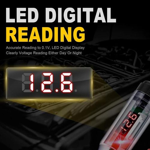 Automotive 5V-90V Digital LED Circuit Tester, Bidirectional Light Tester, Electrical Voltage Tester with Extended Spring Wire