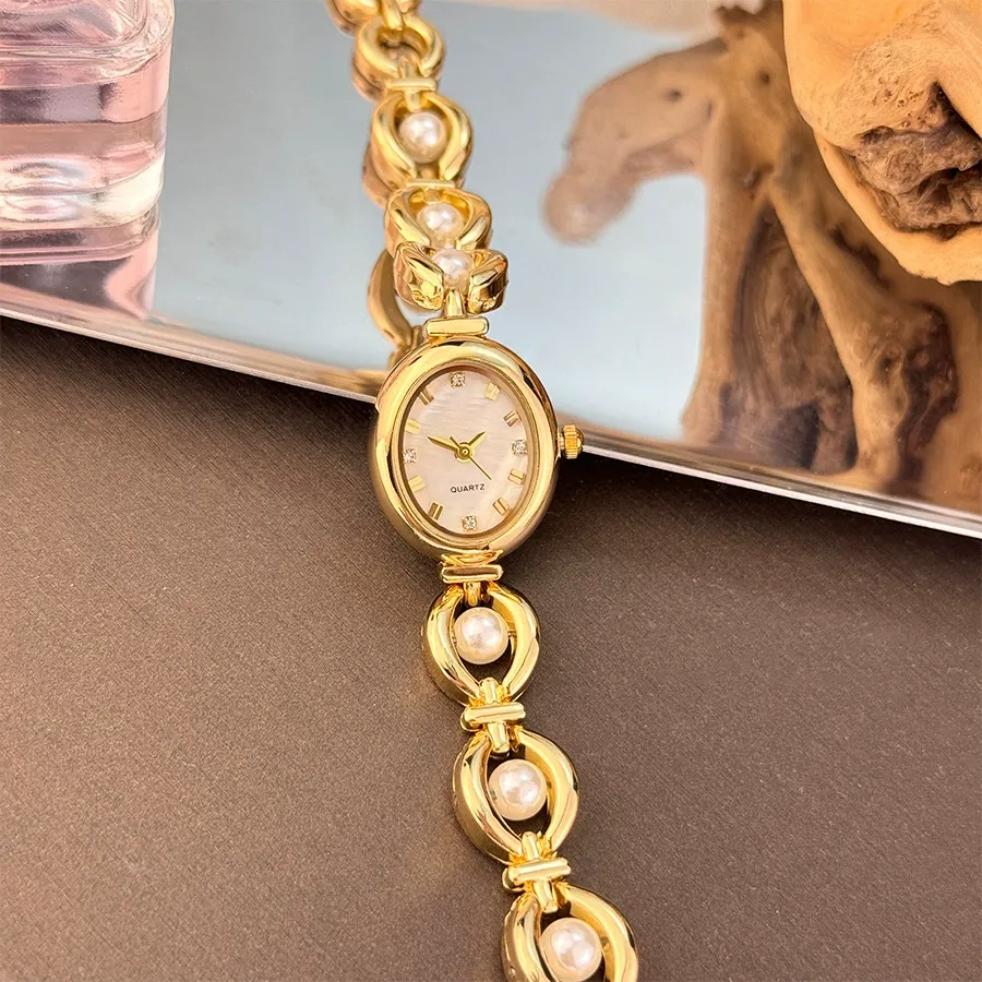 Women's Elegant Fashion Quartz Watch & Faux Pearl Decorated Bracelet, Fashion Watch Set for Party, Daily Decor, Trendy All-match & Exquisite Watch Set for Gift