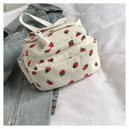 Women's Corduroy Shoulder Bag with Zipper Crossbody Bag for Daily Use Adjustable Strap Korean Style Casual Messenger Bag 2025 Fashion