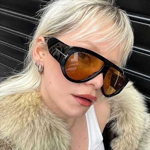 1pc Womens Vintage Oversized Pilot Sunglasses - Y2K Punk Style Windproof Shades, Ideal for Summer Beach Outdoor Travel Music Fest Back To School