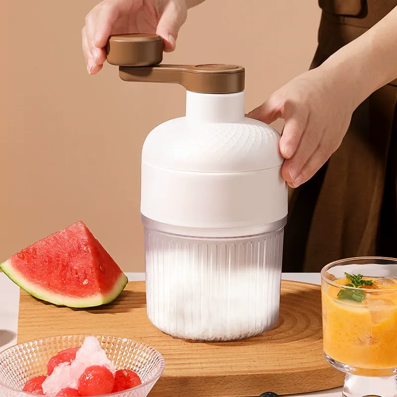 2025 New Manual Ice Shaver | Portable Hand-Cranked Snow Cone Maker | No-Electricity Shaved Ice Machine | Home & Street Vending Use | Includes 2 Ice Trays