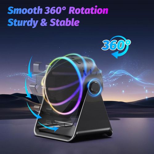 4 IN 1 Wireless Induction Audio Bluetooth Speaker, 360° Rotation Stand with LED, Universal Speaker Stands for Surround Sound&Charger,Portable Desktop Stand Gift for Home, Shower, Outdoors, Travel Smartphone