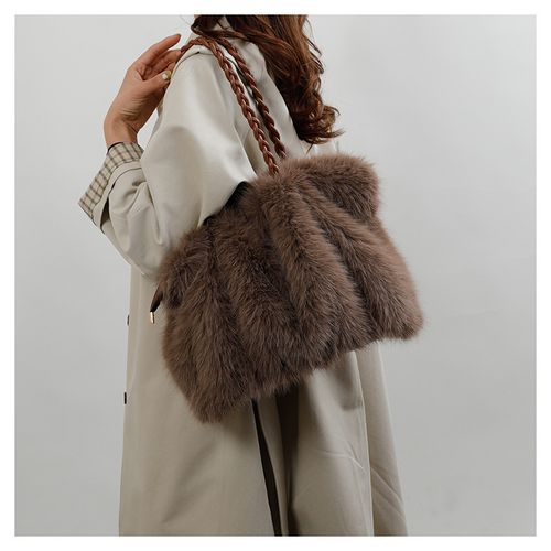 1pc Ladies' 25 fall&winter autumn and winter new fashion trend retro plush bag Crossbody Chain Bag suitable for daily commuting, shopping, large capacity, versatile on the streets