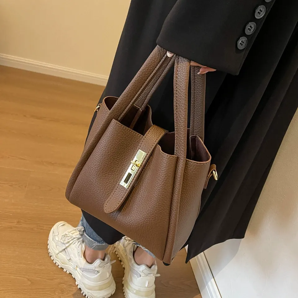 Women's Elegant Minimalist Stylish Handbag, Trendy Vintage Bag, Chic All-match Handbag for Daily & Work Use
