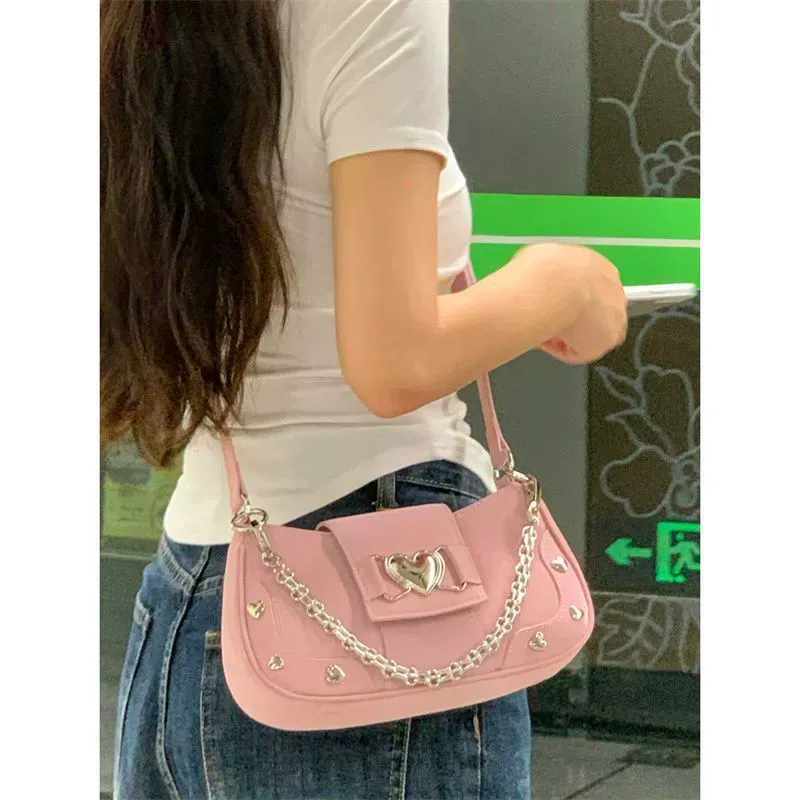 Bestselling 2025 New Heart-shaped Armpit Bag - Cute-Edgy Girly & Y2K Vibe, High-End Versatile Shoulder & Crossbody Purse, Perfect for Fashionable Girls & Trendy Ladies