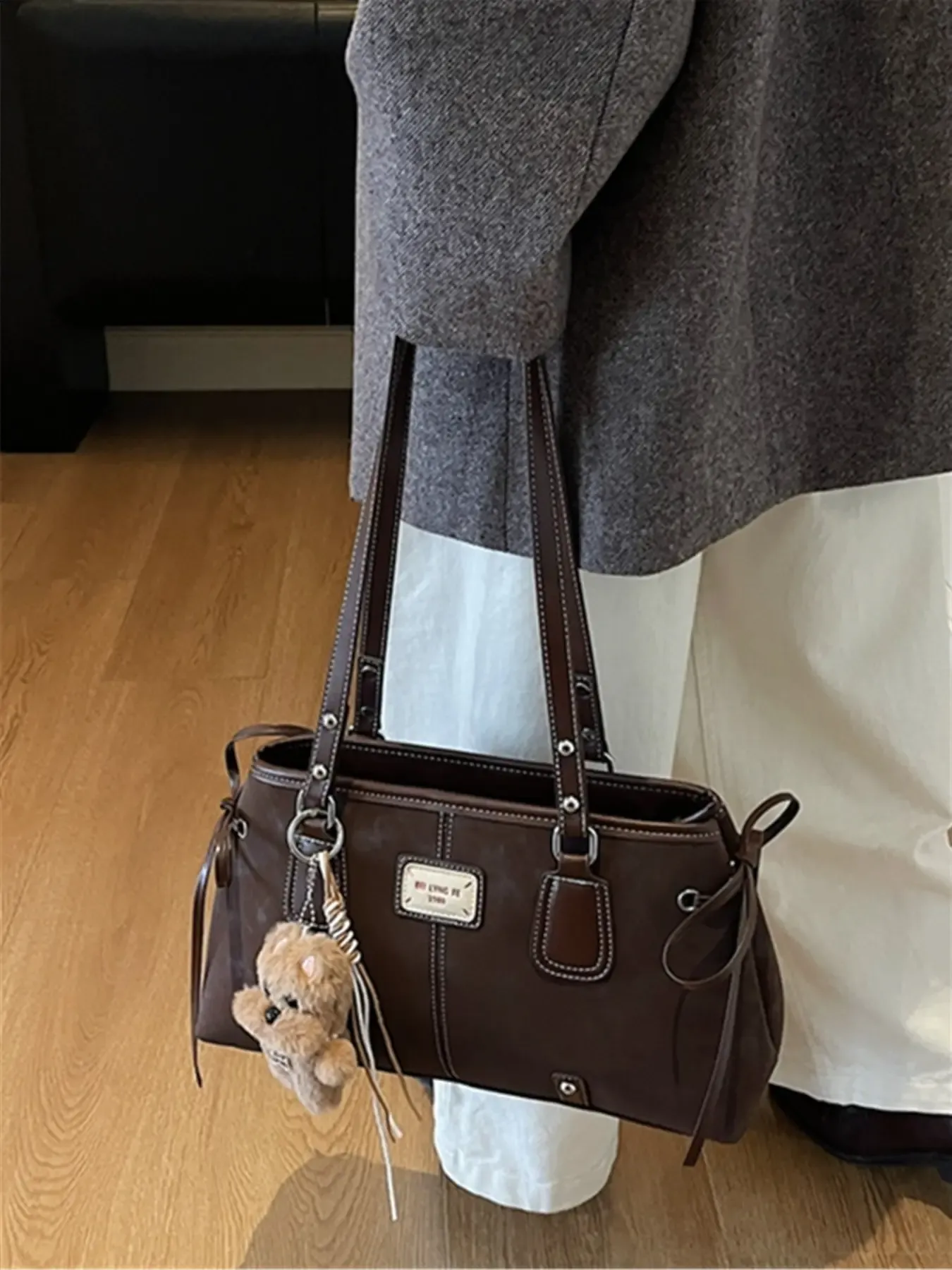 High-Value Fashion Large Capacity Shoulder Bag, Korean Trendy Unique Versatile Women's Bag, Fall Winter Commuter Underarm Bag, Pu Tote Satchel