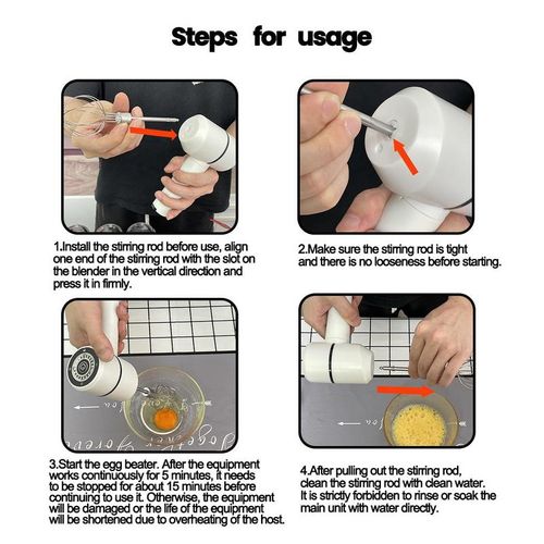 Electric Hand Whisk With USB Charging, Multi-Functional Kitchen Gadget for Baking & Mixing