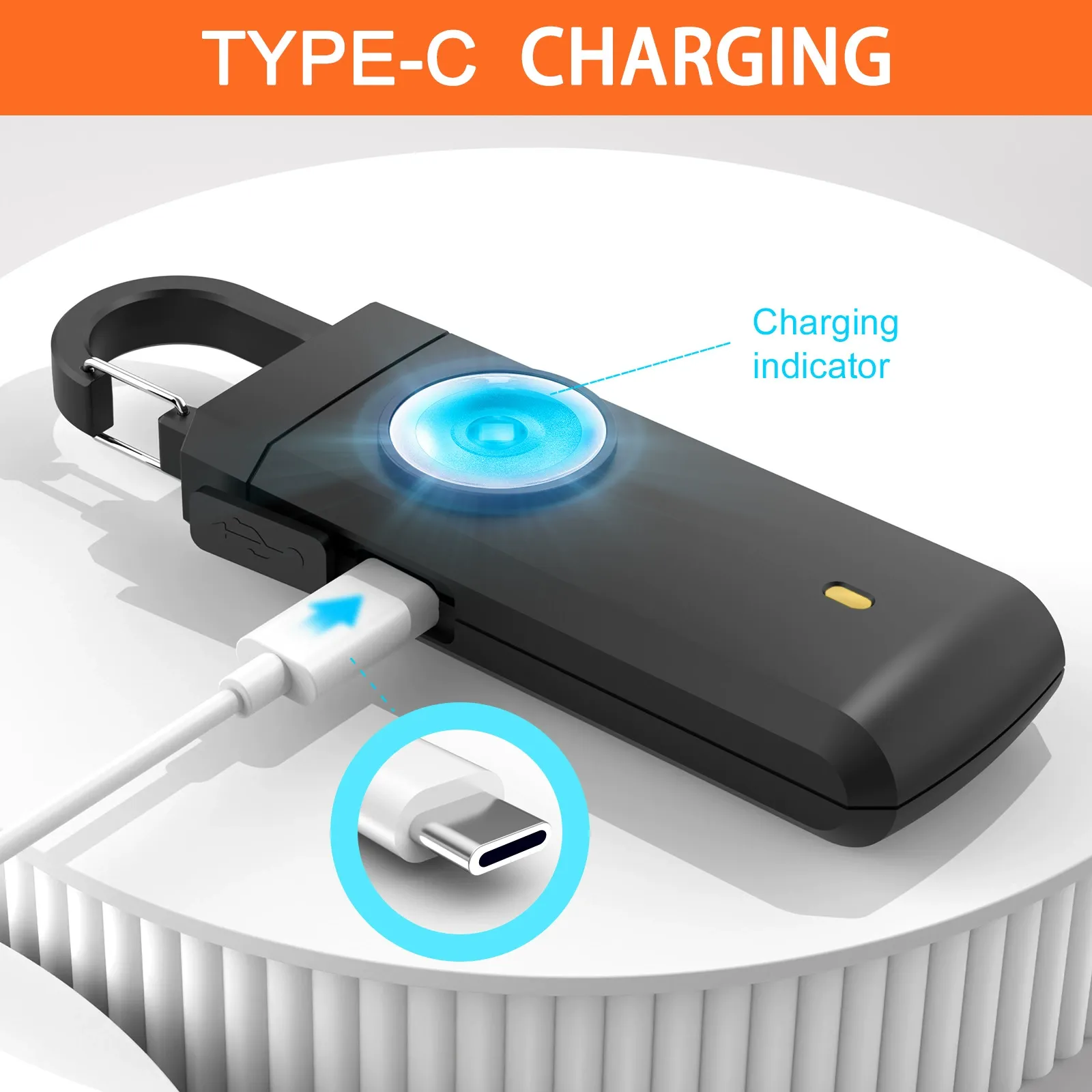 A bodyguard that can be hung on a bag! 130dB to scare away bad guys, LED light for night lighting, multiple colors Portable Durability