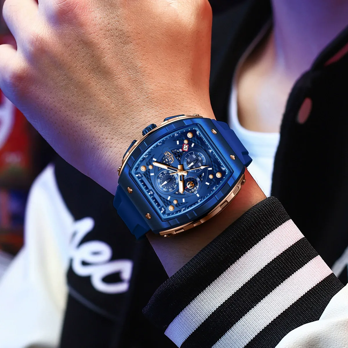 Men's Sporty Waterproof Quartz Watch, Fashionable Luminous Watch with Calendar Display for Party, Daily Clothing Decor, Trendy All-match & Exquisite Watch for Gift with Box