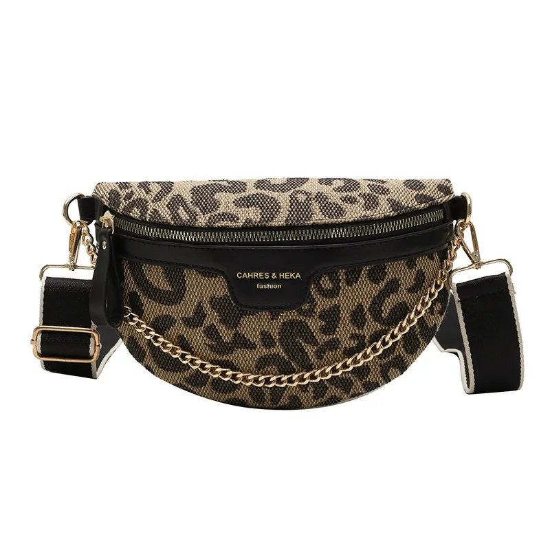Women's Fashion Leopard Pattern Fanny Pack, Casual Bum Bag, Casual Versatile Zipper Chest Bag for Daily Used, Trendy All-match Sling Bag