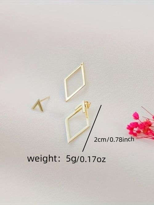 Fashion Triangle Geometric Design Earring Jacket, Elegant Jewelry for Women for Party, Daily Clothing Decor, Fashion Accessories, Trendy All-match & Exquisite Jewelry for Birthday Gift