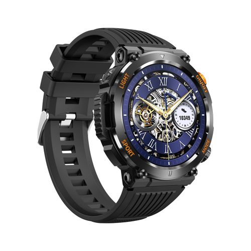 HT17 Smart Watch - Outdoor Sports Round Watch with Heart Rate & Blood Oxygen Monitor, Bluetooth Calling, IP68 Waterproof Shockproof Dustproof for Fitness Enthusiasts