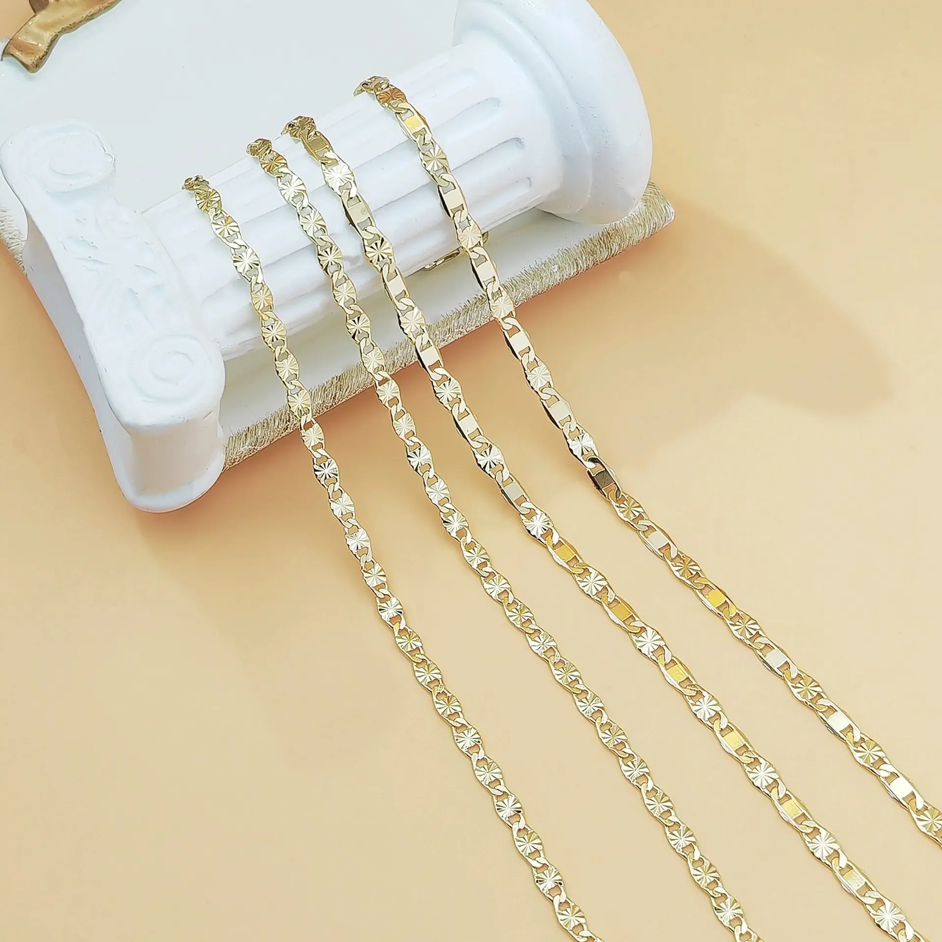 1PC 14K Gold Plated Flat Chain Necklace for Women - Versatile, Elegant & Fashionable - Perfect Gift, High Quality Jewelry for Any Occasio
