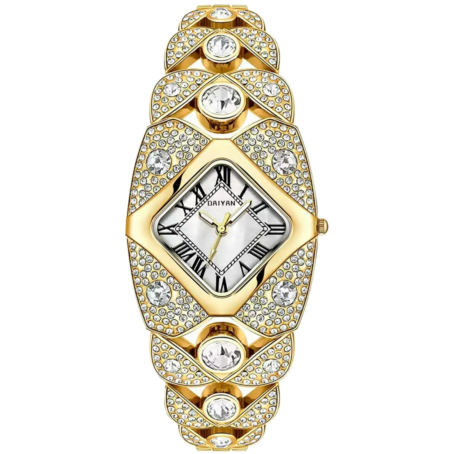 Luxury Full Diamond Bangle Bracelet Watch Women's Fashion Stainless Steel Quartz Wristwatch 30M Waterproof Elegant Stylish Unique Gift for Wife and Mother Bling Jewelry