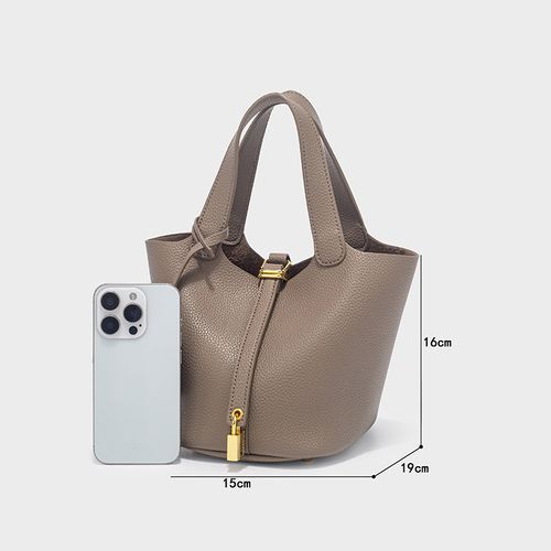 Women's Fashionable Plain Color Leather Bag, Casual Versatile Handbag with Lock Design, Trendy All-match Handbag for Daily Use, Purse