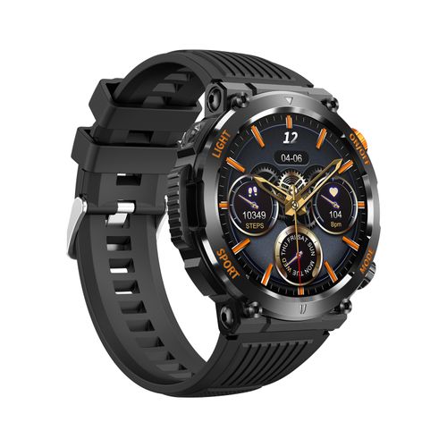 HT17 Smart Watch - Outdoor Sports Round Watch with Heart Rate & Blood Oxygen Monitor, Bluetooth Calling, IP68 Waterproof Shockproof Dustproof for Fitness Enthusiasts