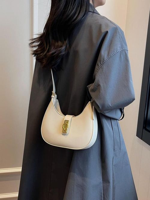 Women's Elegant Matching Solid Color Shoulder Bag, Fashion All-match Underarm Bag, Casual Trendy Half Moon Bag for Daily Used, Crossbody Purses