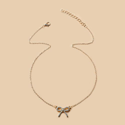 Rhinestone Bow Decor Chain Necklace, Clavicle Chain Matching Necklace for Gift, Elegant All-match Fashion Women Jewelry Accessories for Daily Fall
