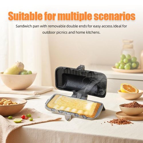 Kitchen Sandwich Grill Pan—Suitable for induction cooktops and gas stoves, it's the perfect choice for home kitchens,An excellent gift choice for Christmas and New Year.