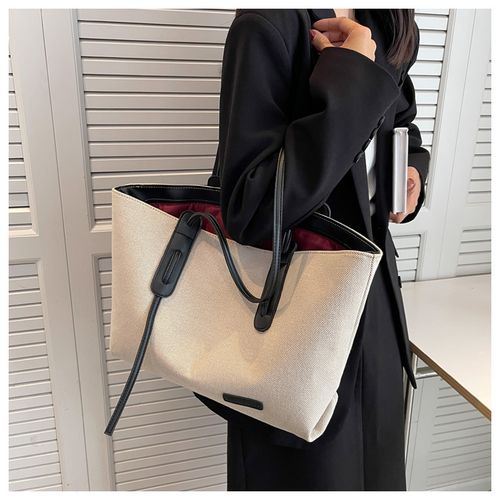 Women's Summer 2026 Elegant Large Capacity Tote Bag with Pockets Inside, Casual Trendy Handbag & Shoulder Bag, Tote Bag for Trip & Business, Ladies Purse, Stylish Tote Bag