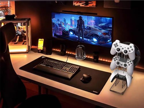 3-layer Game Controller Stand & Headphone Stand, Storage Stand For PS5 S4 Controller, Controller Holder Headset Stand Gaming Accessories, Headphone Hanger