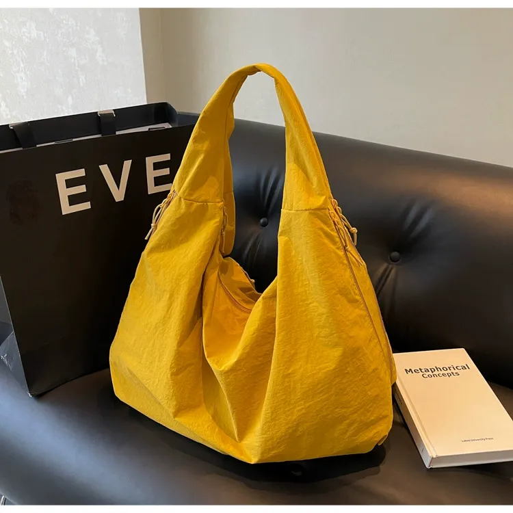 Women's Solid Color Textured Draped Tote Bag, Back To School, Large Capacity Shoulder Bag for Work & Daily Used, Casual Trendy Versatile High-quality Daily Commuting Bag