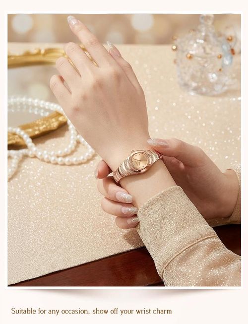 Gold Watch · Summer Style | Luxury Diamond Gold Watch | Mother's Day Gift | Ladies' Watch | Elegant & Stylish Bracelet Style | Water-Resistant Design (No Watch Box)