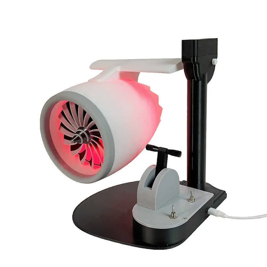 Turbo Fan Shaped Desktop Sprayer with Fan & Humidifier - Red Light Tail Flame Design, New Creative Plug-In Desktop Turbo Fan, Multi-Functional Cooling Humidifying Fan for Home & Office