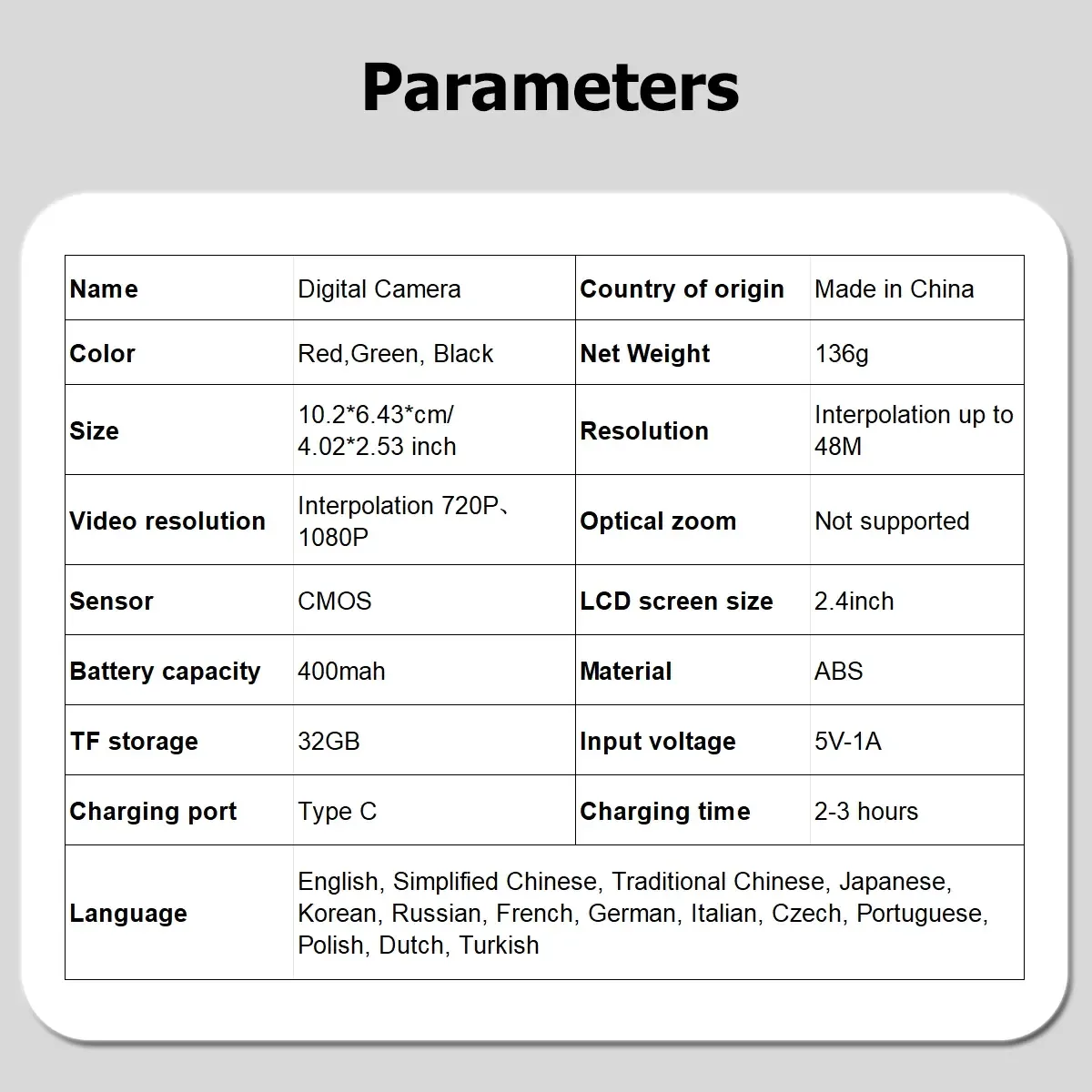 Flip-Screen CCD Camera, Entry-Level Student Pocket Camera with Memory Card, Portable Selfie Digital Camera for Teenagers and Back-to-School Season